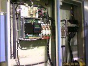 This is a picture of the cabinet that contains the new Allen Bradley DC drive for the table drive and the disconnect. 
